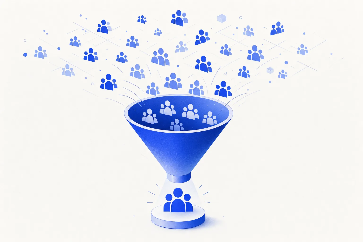 Ilustração editorial em tons de azul representando o artigo: O bug que criou 346 grupos duplicados no Pipedrive (e o que aprendi sobre idempotência)