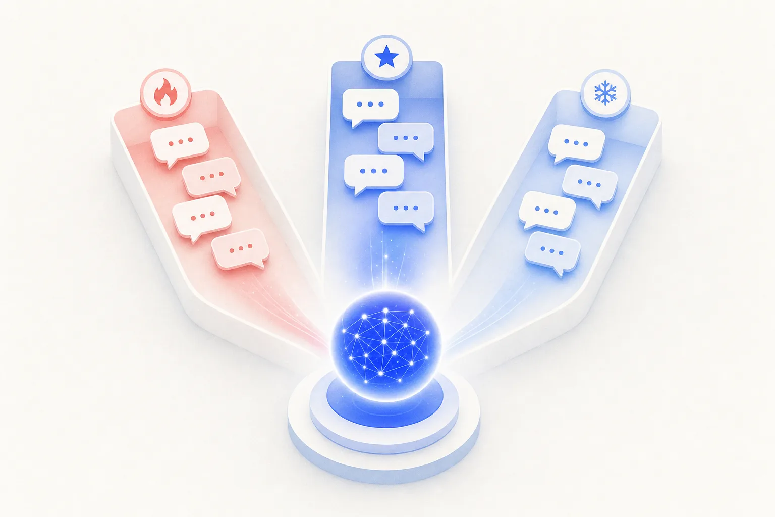 Ilustração editorial em tons de azul representando o artigo: Como classificar leads por urgência automaticamente no WhatsApp (sem ler tudo)