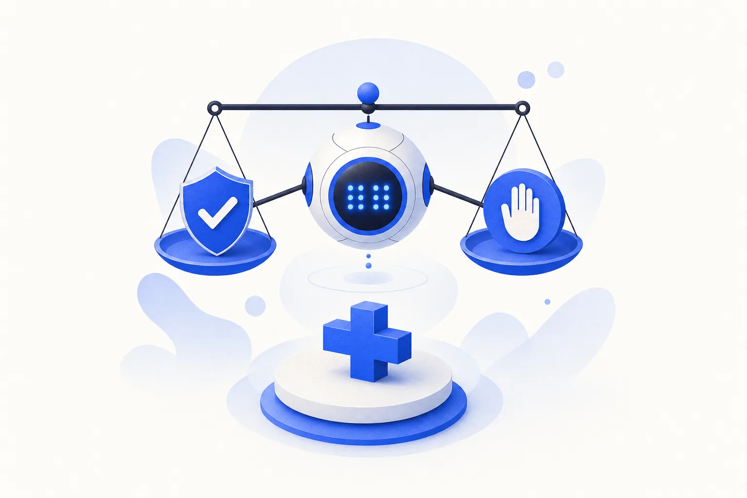 Ilustração editorial em tons de azul representando o artigo: O que o CFM e o CRO permitem (e proíbem) numa mensagem automática de clínica