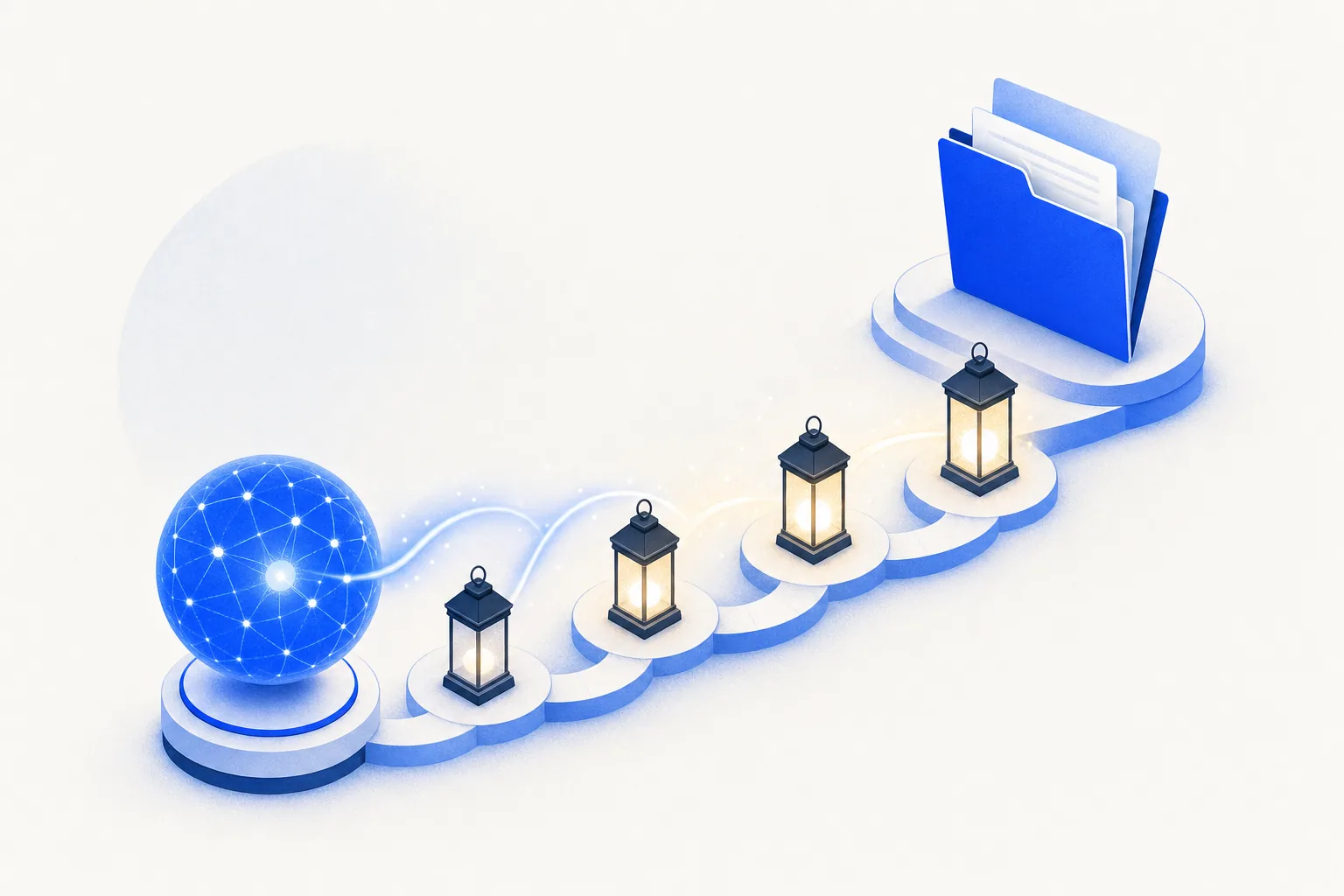 Ilustração editorial em tons de azul representando o artigo: Como configurar cobrança automática de documento pro fechamento mensal sem perseguir cliente