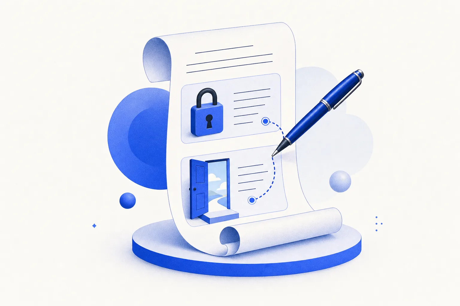 Ilustração editorial em tons de azul representando o artigo: Contrato de fidelidade em IA faz sentido? O que assinar e o que recusar