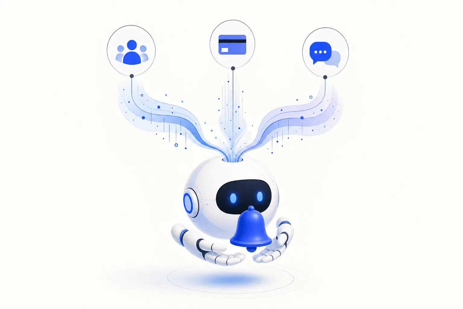 Ilustração editorial em tons de azul representando o artigo: Como montar um alerta de evasão com os dados que a escola já tem