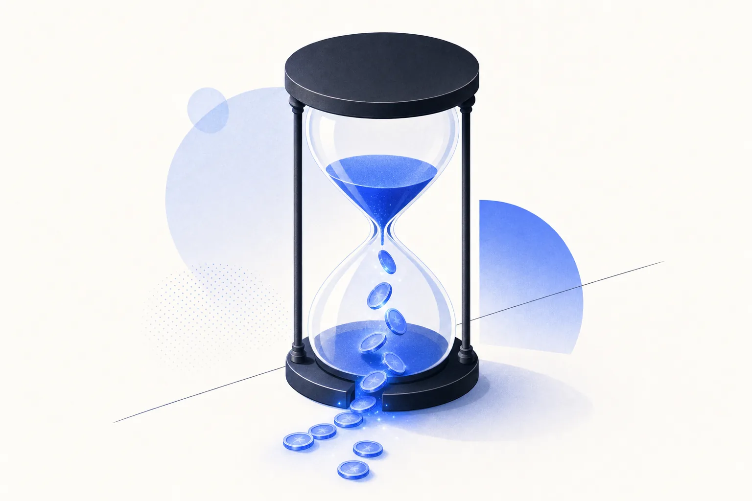 Ilustração editorial em tons de azul representando o artigo: O imposto invisível: quanto vale realmente 1 hora do seu dia como empresário