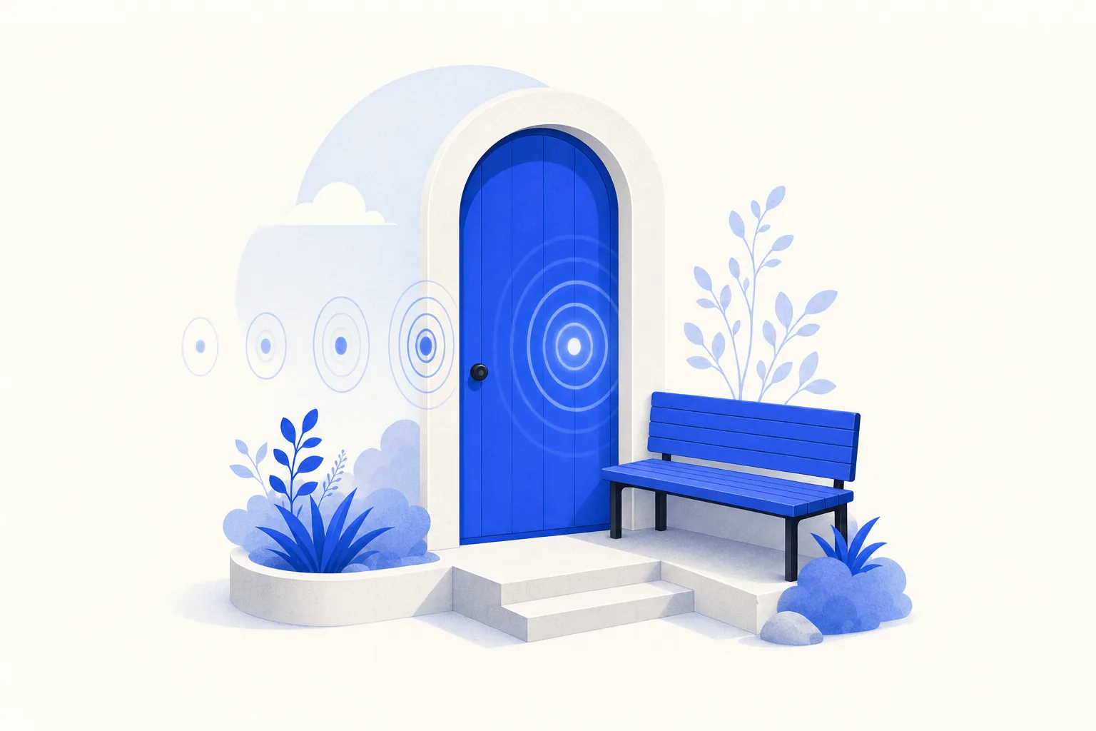 Ilustração editorial em tons de azul representando o artigo: Quantas tentativas de contato antes de desistir? Nossa regra: 3-4 (e o porquê)