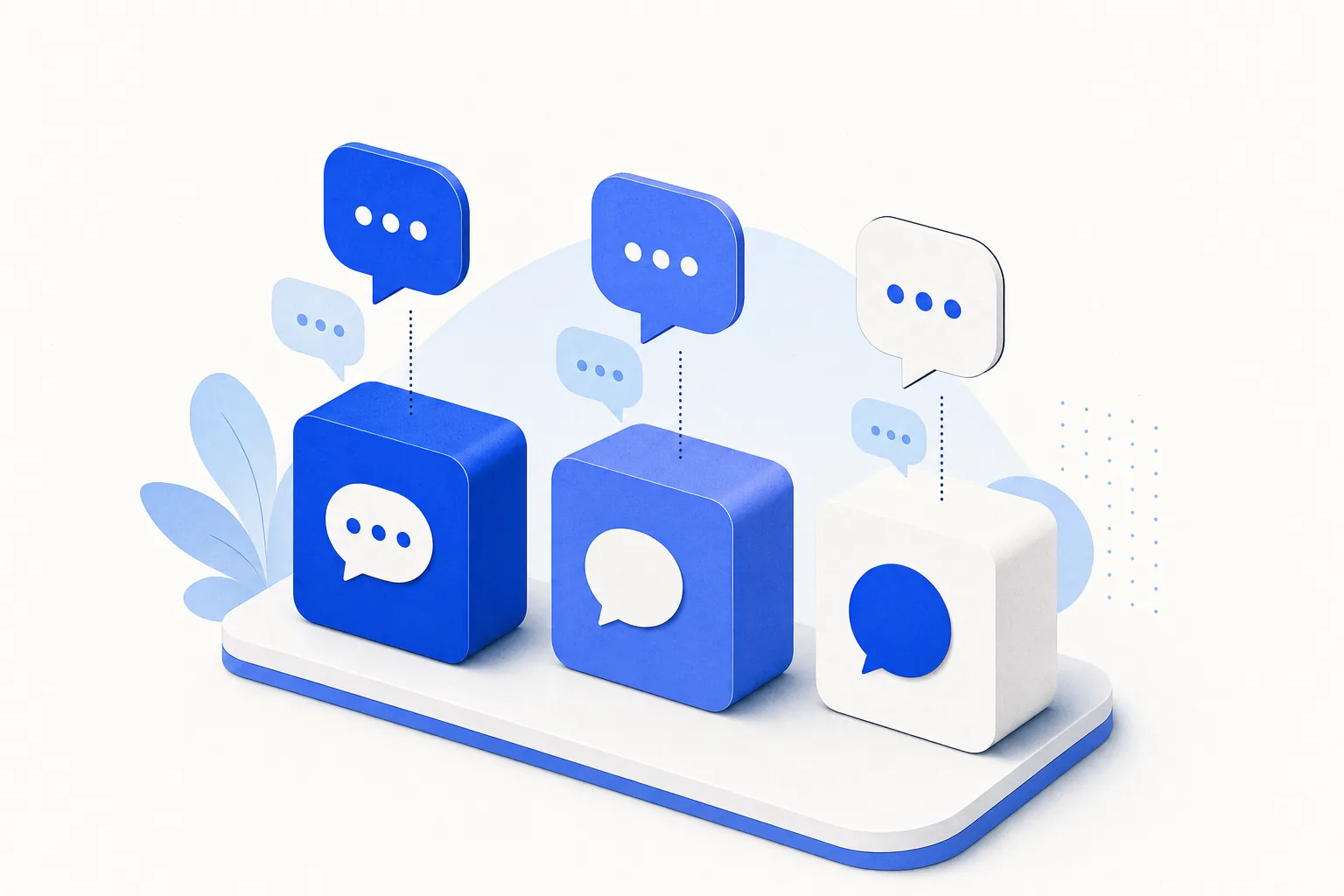 Ilustração editorial em tons de azul representando o artigo: ChatGuru vs Z-API vs WhatsApp Business API: qual usar em 2026